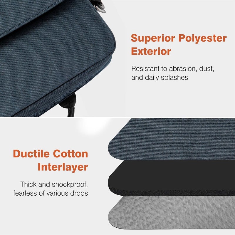 Dadanism 13 Inch Tablet Sleeve Shoulder Bag with Handle for iPad Pro 13" M4 2024, iPad Air 13", iPad Pro 12.9", Galaxy Tab S10+ Plus/S9 FE+/S9+ Plus 12.4", reMarkable Paper Pro 11.8", Indigo - Image 5